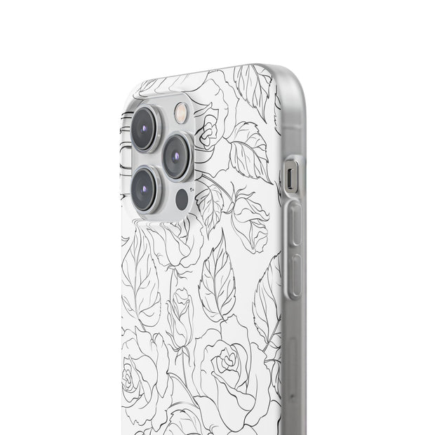 iPhone 14 Pro Max Flexi Case - Black Rose