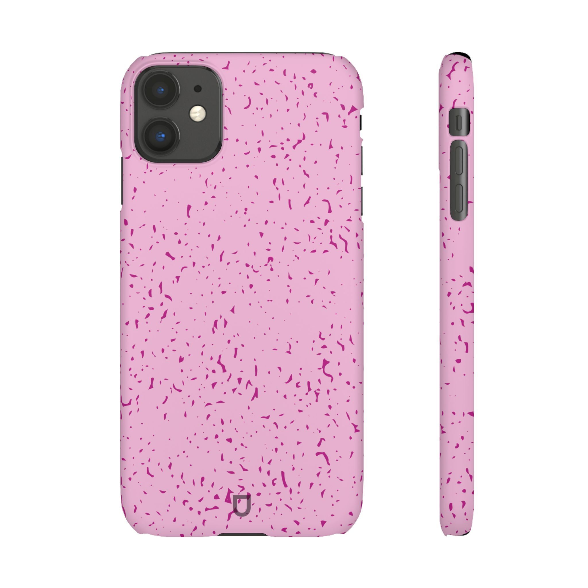 iPhone 11 Slim Case – Flake Pink Front and Side