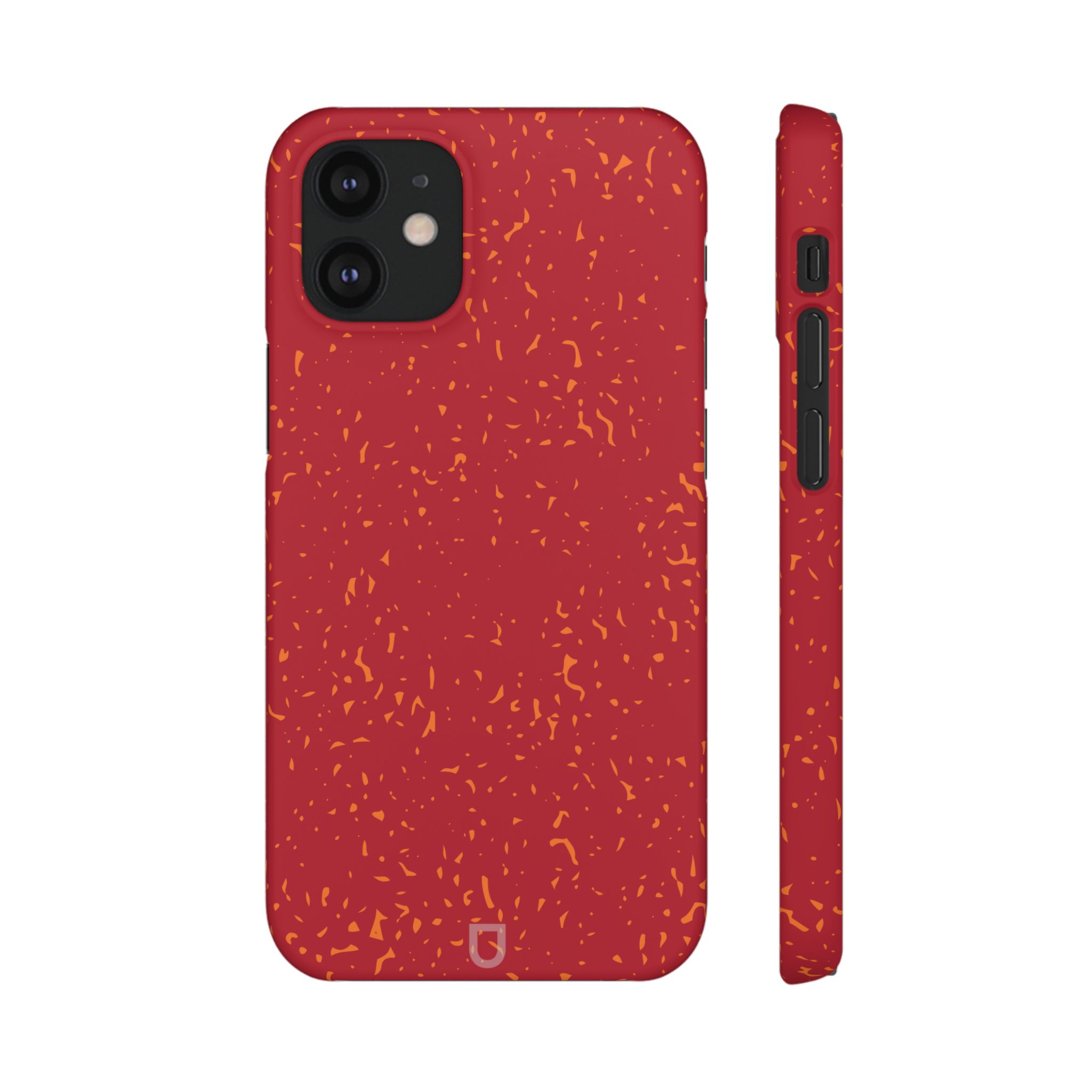 iPhone 12 Mini Slim Case – Flake Crimson Front and Side