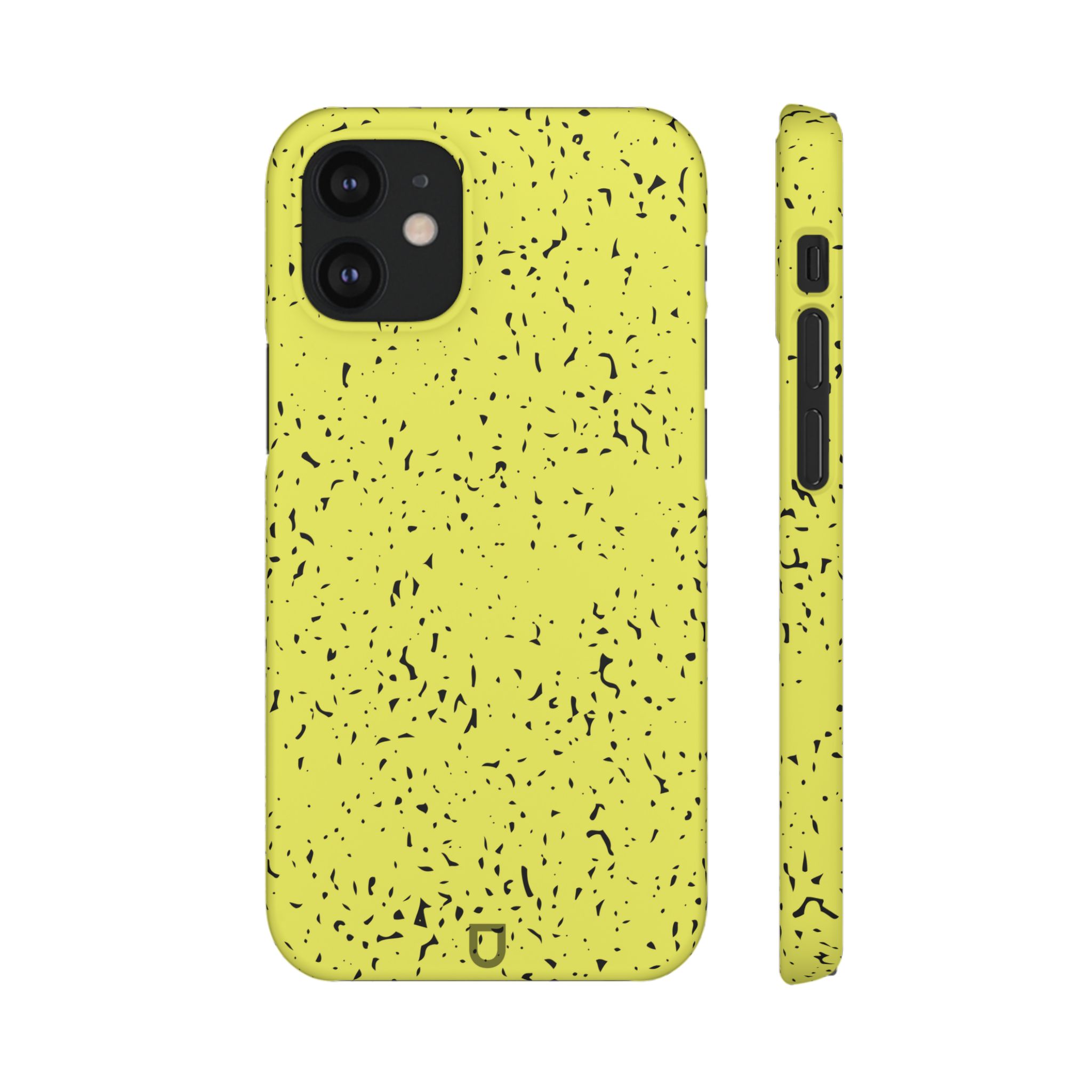 iPhone 12 Mini Slim Case – Flake Lemon Front and Side