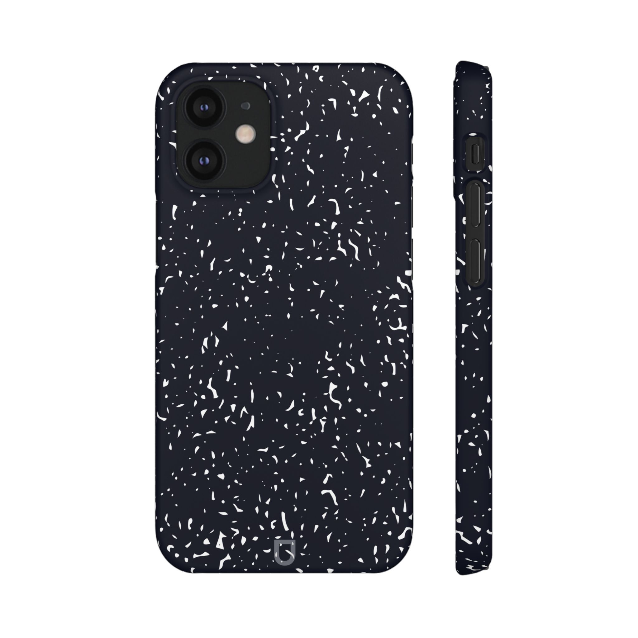 iPhone 12 Mini Slim Case – Flake Midnight Front and Side